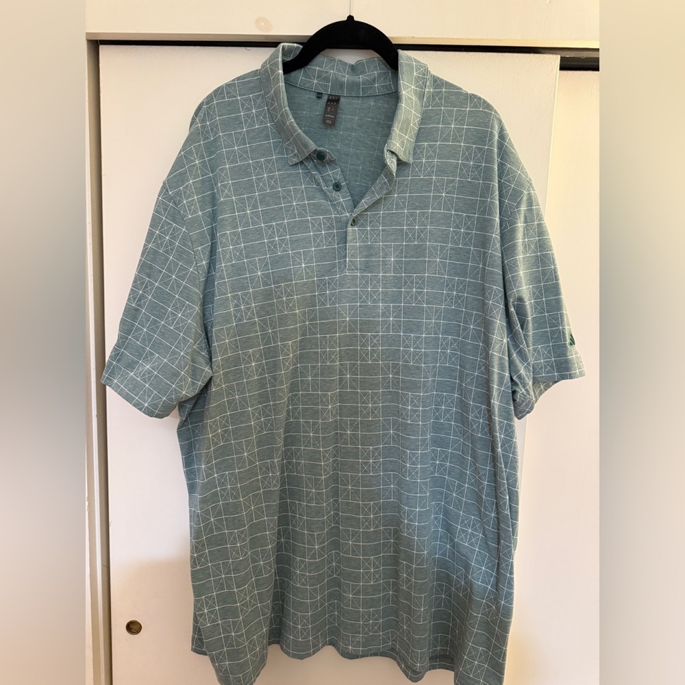 adidas Teal Checkered Polo Shirt
